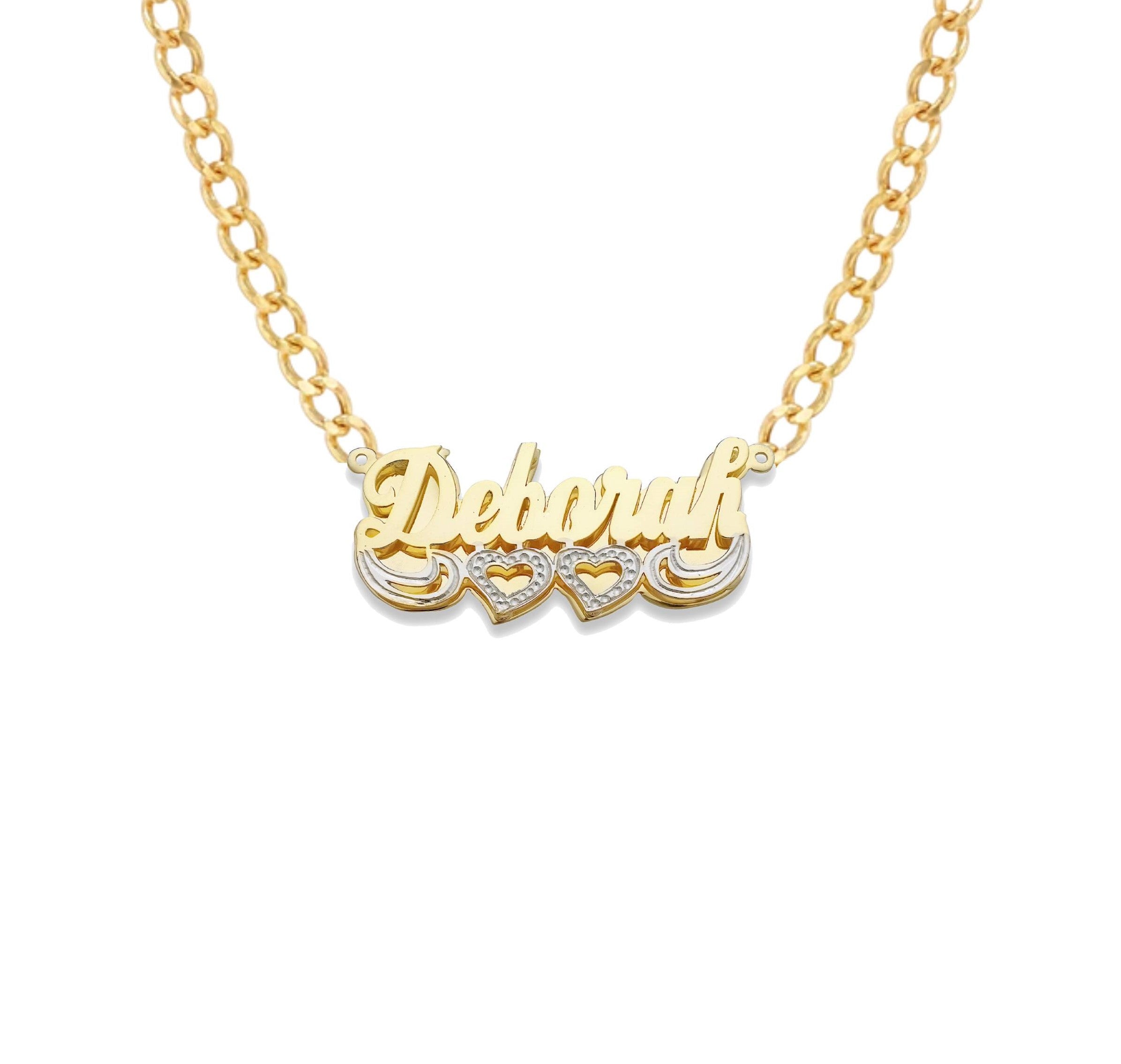 Double nameplate deals necklace gold