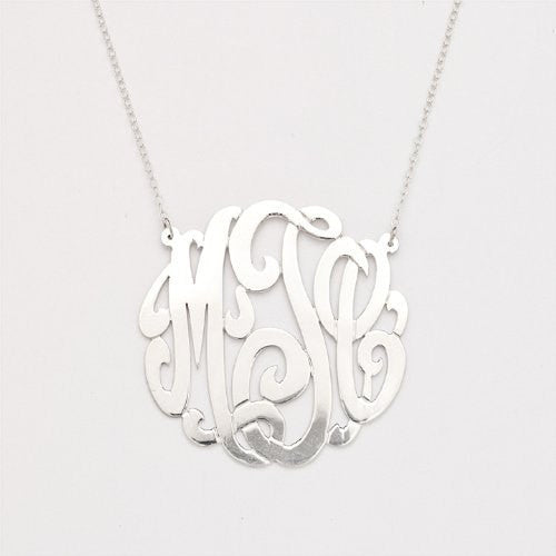 Silver initials Necklace - Necklace with 2 initials - Initial Sterling Silver Necklaces - Letter Necklace - Initial Necklace
