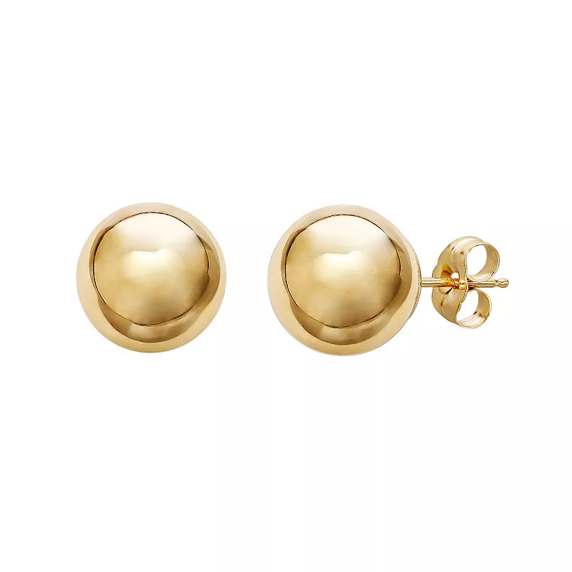 Better Jewelry Classic Ball Stud Earrings - 14k Yellow Gold - Multiple sizes