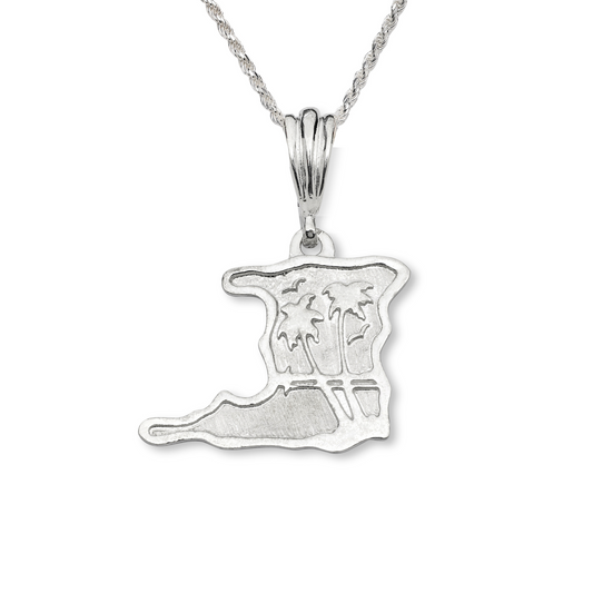 Trinidad Map 925 Sterling Silver Pendant Necklace