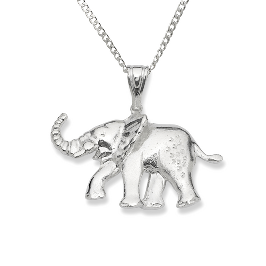 Lucky Elephant .925 Sterling Silver Pendant Necklace