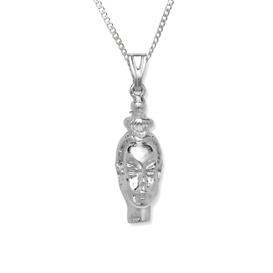 Nubian Queen .925 Sterling Silver Pendant Necklace