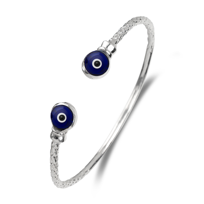 Better Jewelry Evil Eye .925 Sterling Silver West Indian Bangle, 1 piece