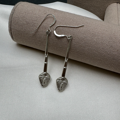 African Mask .925 Sterling Silver Stick Earrings