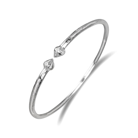 Bulb Ends .925 Sterling Silver West Indian Bangle, 1 piece