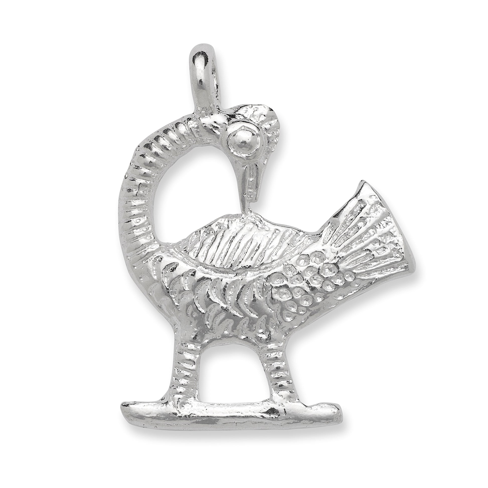 Large Sankofa Bird .925 Sterling Silver Pendant, African Pendant, Gift For Her Him