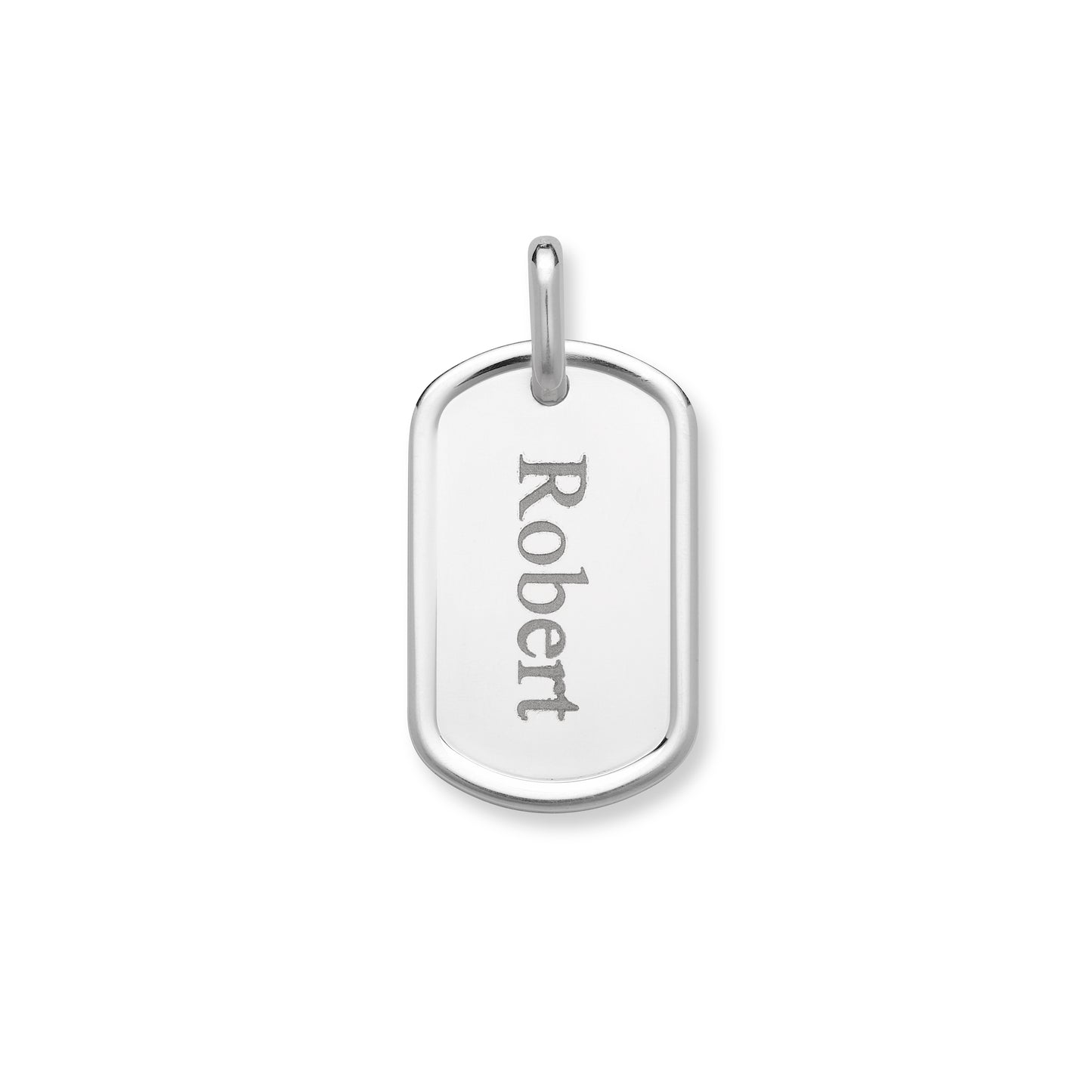 Dog Tag .925 Sterling Silver Customized Pendant Necklace, Medium Size