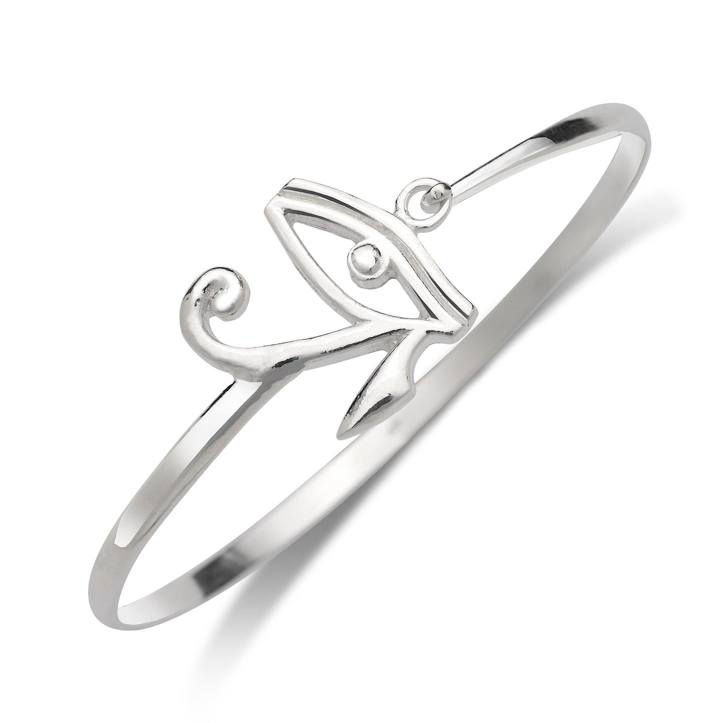 Eye of Ra .925 Sterling Silver Hook Bangle, 1 piece