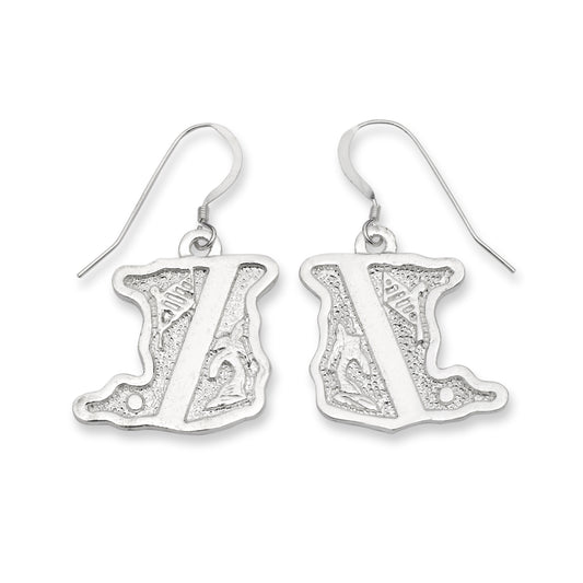 Trinidad Map 925 Sterling Silver Earrings