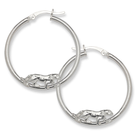 Panther .925 Sterling Silver Hoops