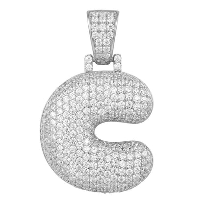 Better Jewelry .925 Sterling Silver Bubble Letter CZ Pendant