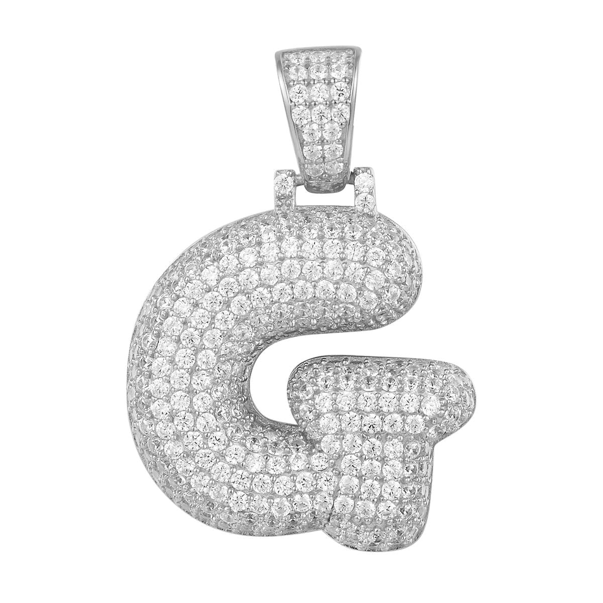 Better Jewelry .925 Sterling Silver Bubble Letter CZ Pendant