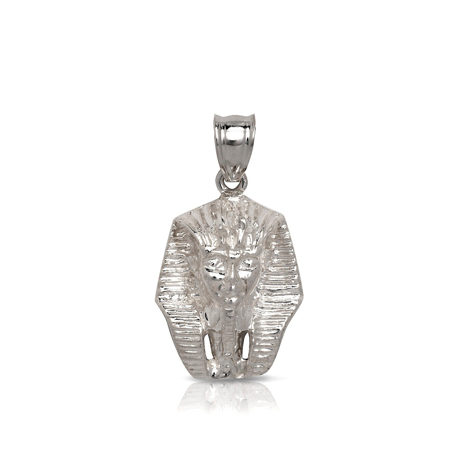 Small Pharaoh Head .925 Sterling Silver Pendant Necklace