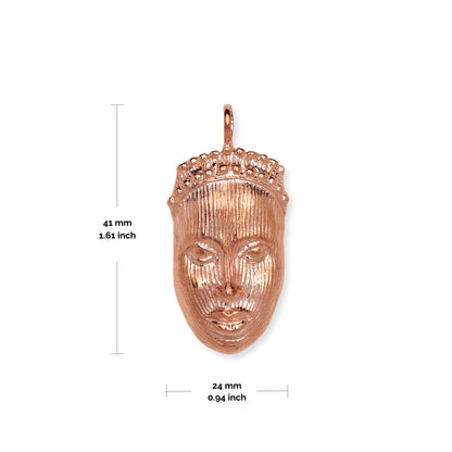 Carved African Mask Real Pure Copper Pendant