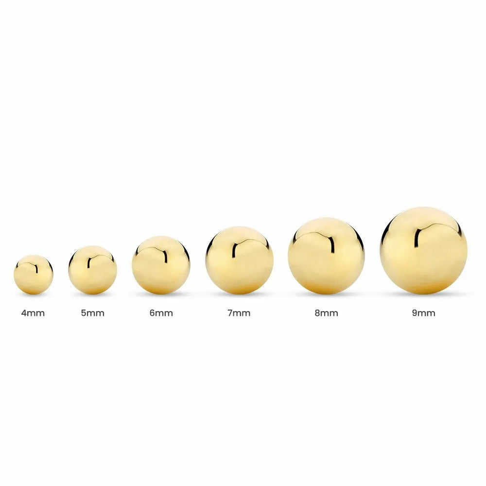 Better Jewelry Classic Ball Stud Earrings - 14k Yellow Gold - Multiple sizes