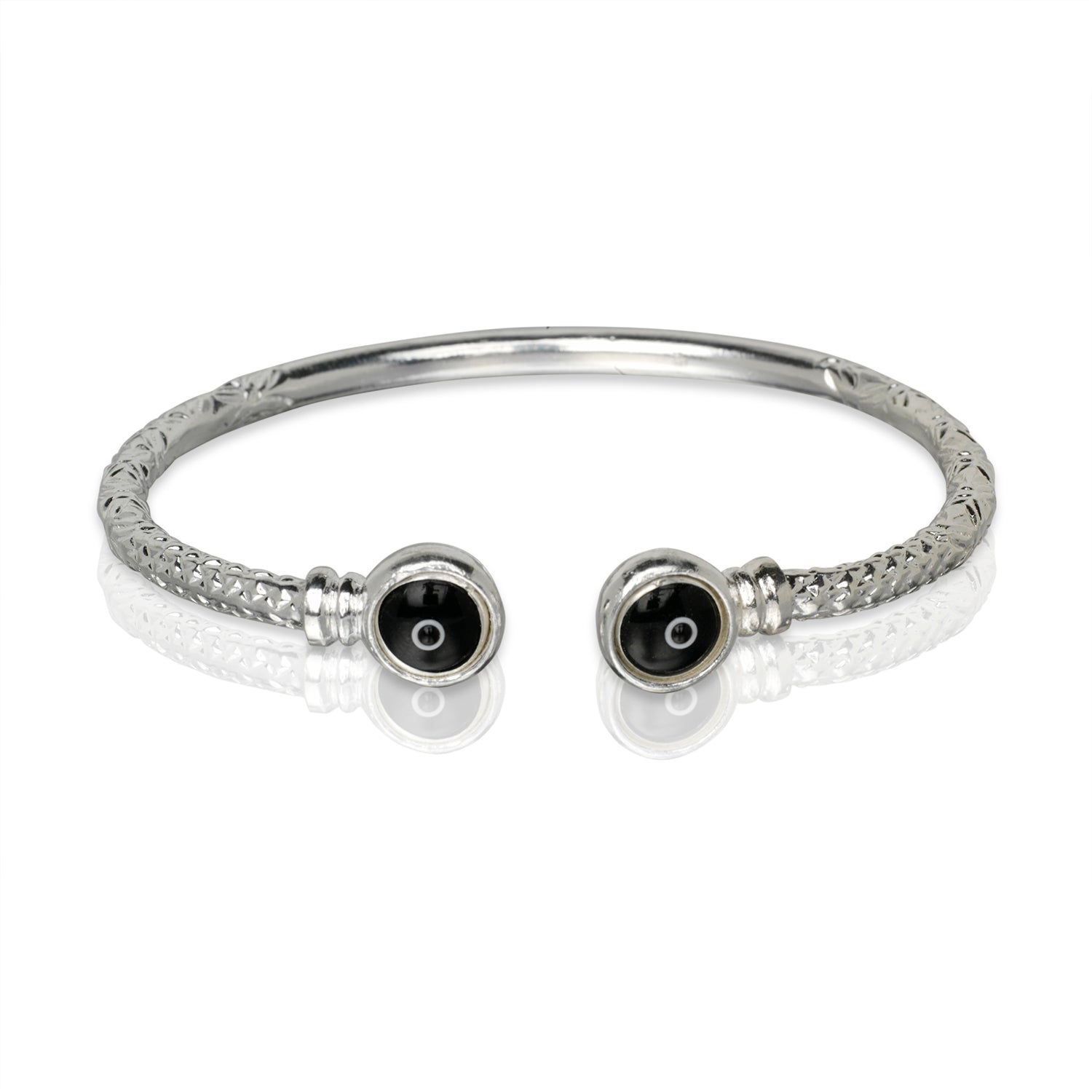 Better Jewelry Evil Eye West Indian Bangle .925 Sterling Silver (1