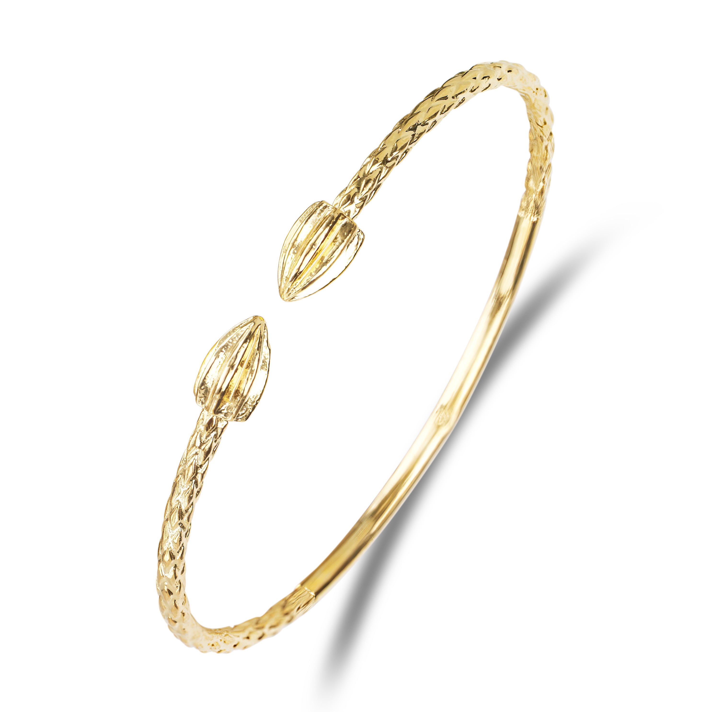 Outlet Solid 10K Gold Bangle Bracelet