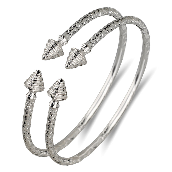 Pyramid Silver Bangles – Betterjewelry