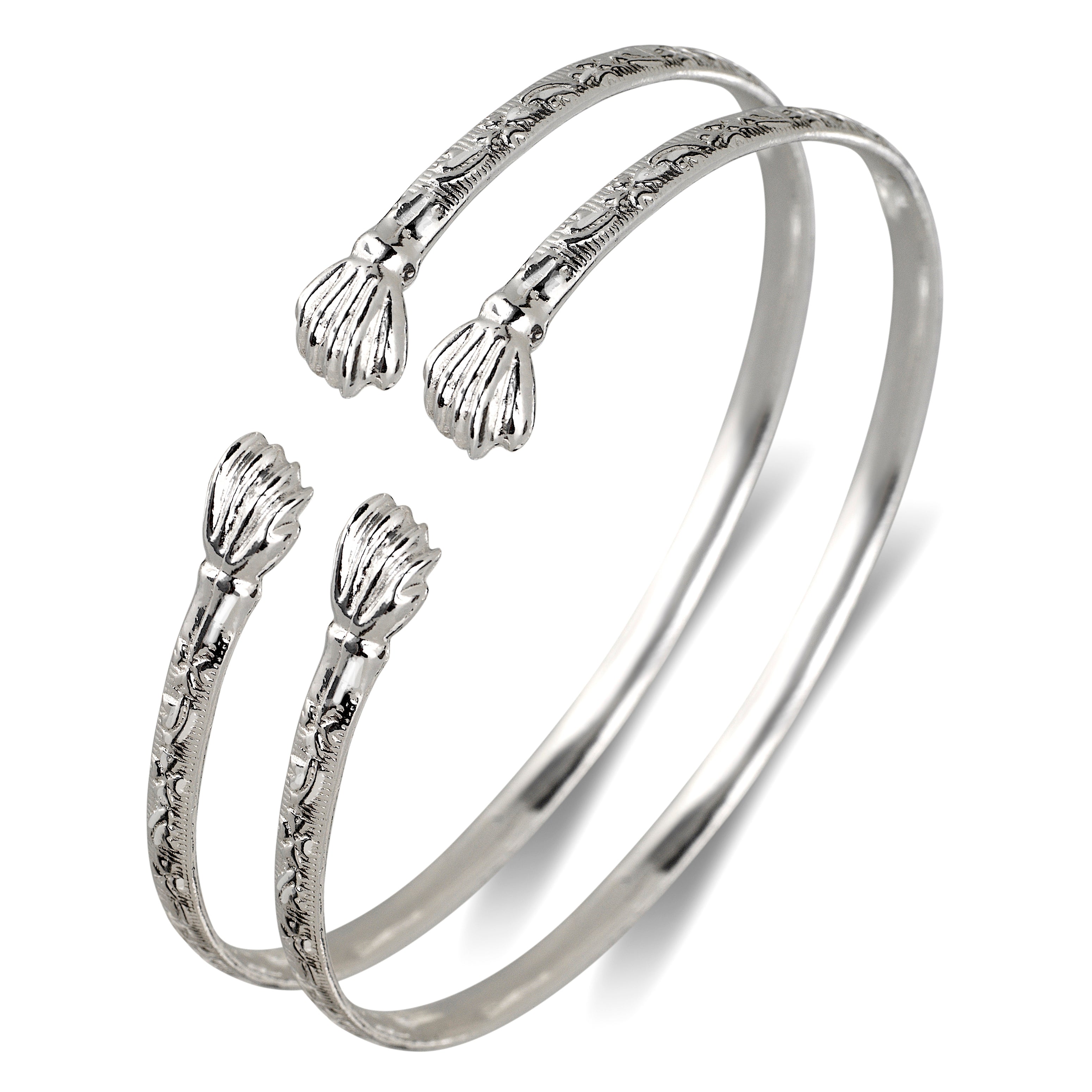 Sterling silver sale bangles with fists