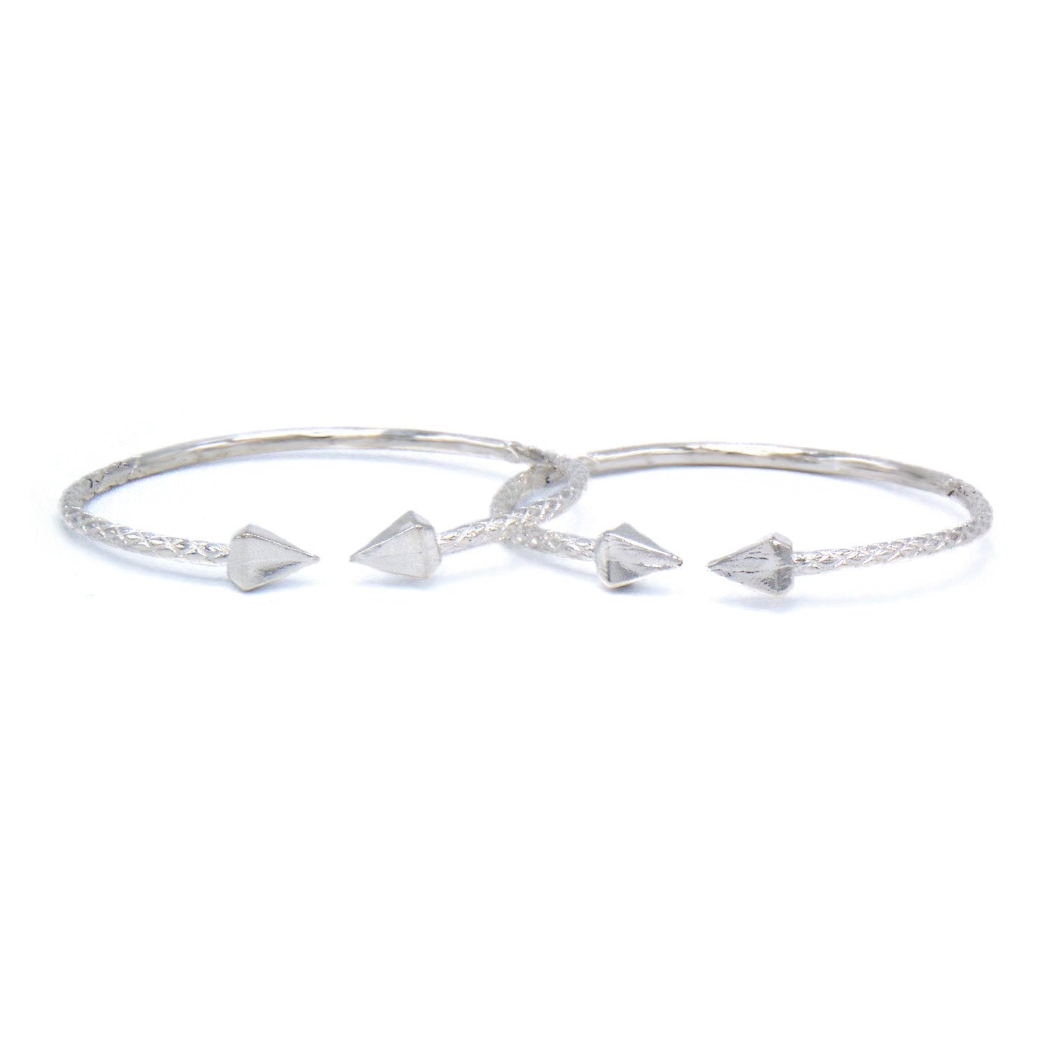Pyramid Silver Bangles – Betterjewelry